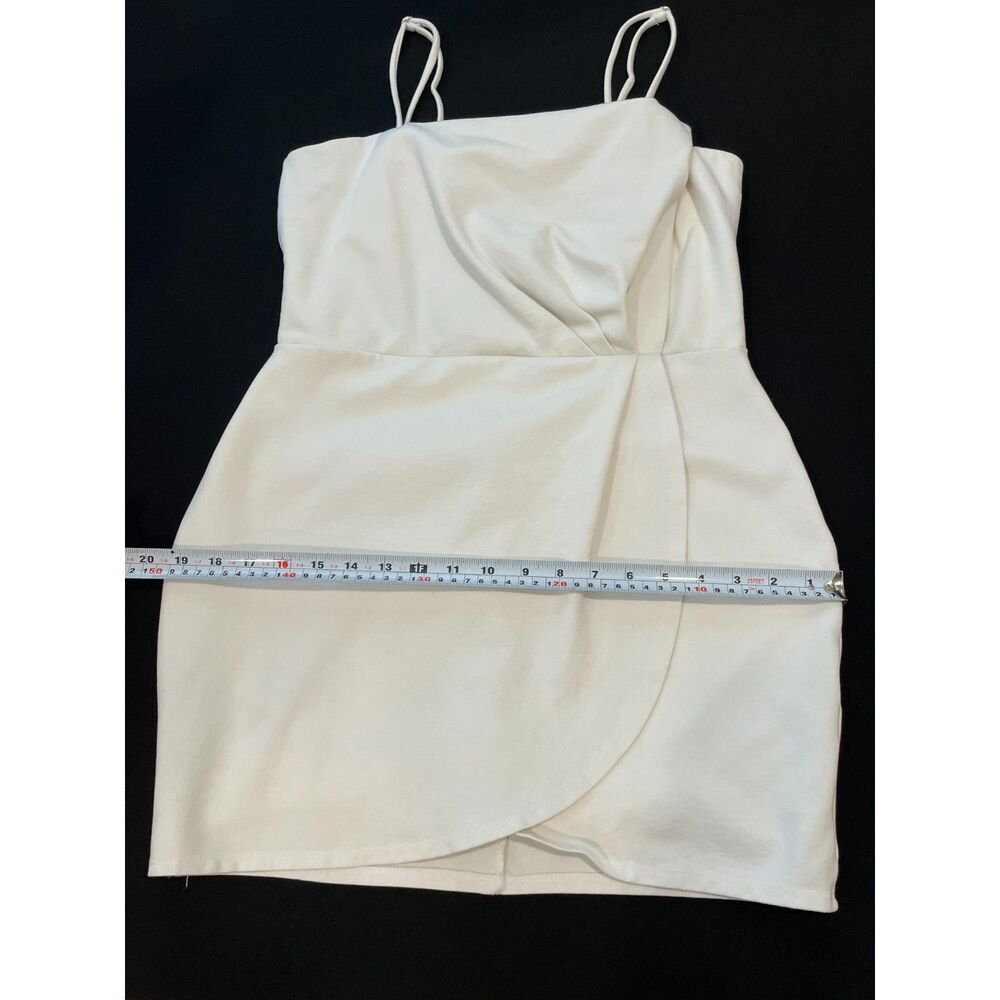 ~ Lulu's Lg Cocktail Mini Dress White Bodycon Hoco Dance Semi-Formal Stretch - Picture 6 of 13